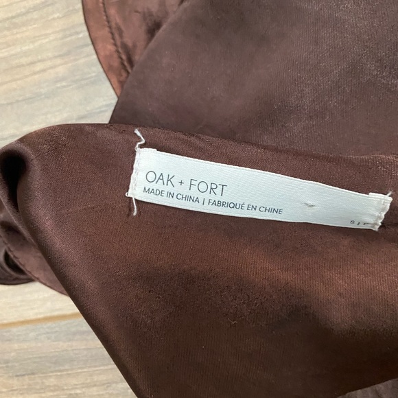 Oak + Fort Midi Slip Dress Silky Brown - Picture 6 of 6